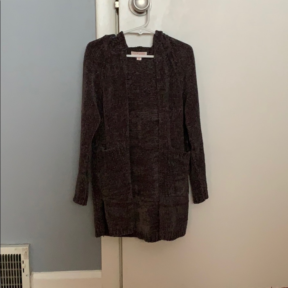 POOF GIRL SMALL GREY SOFT CARDIGAN (kids small)